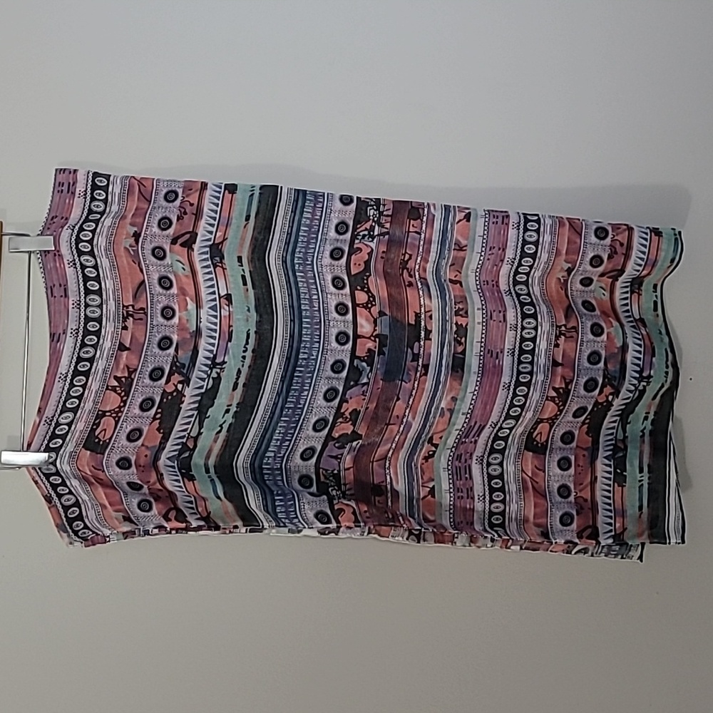 Sfera Striped Lightweight Gauzy Scarf Bohemian Indie Boho